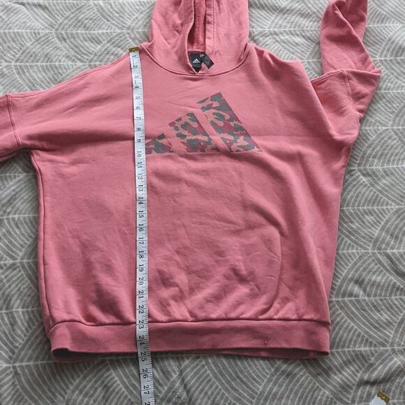 ADIDAS pink logo long hoodie pastel pink XS K1 - Picture 2 of 14